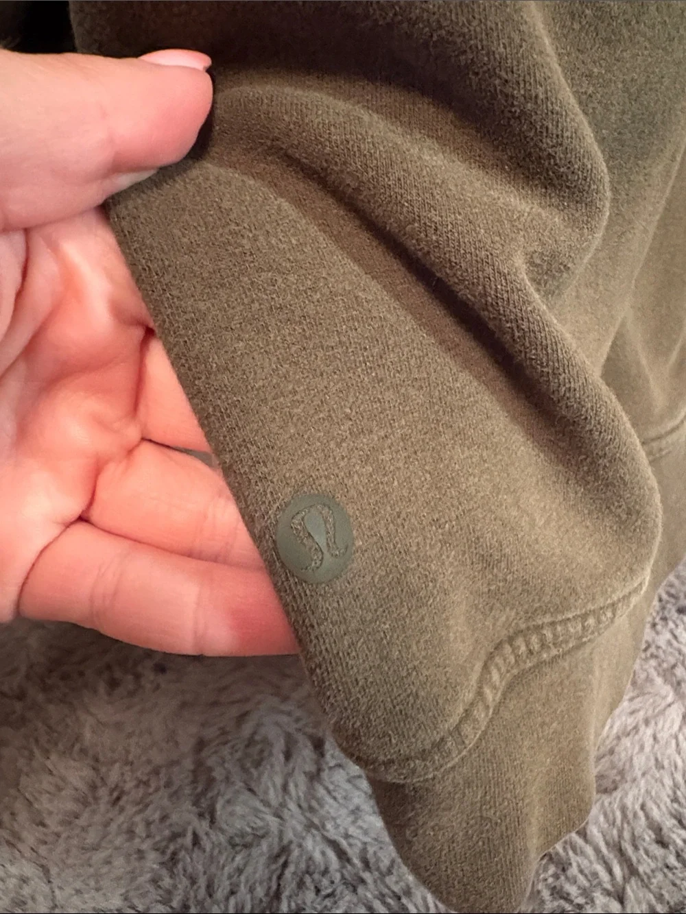 lululemon athletica Olive Green/Brown Pullover Hoodie
